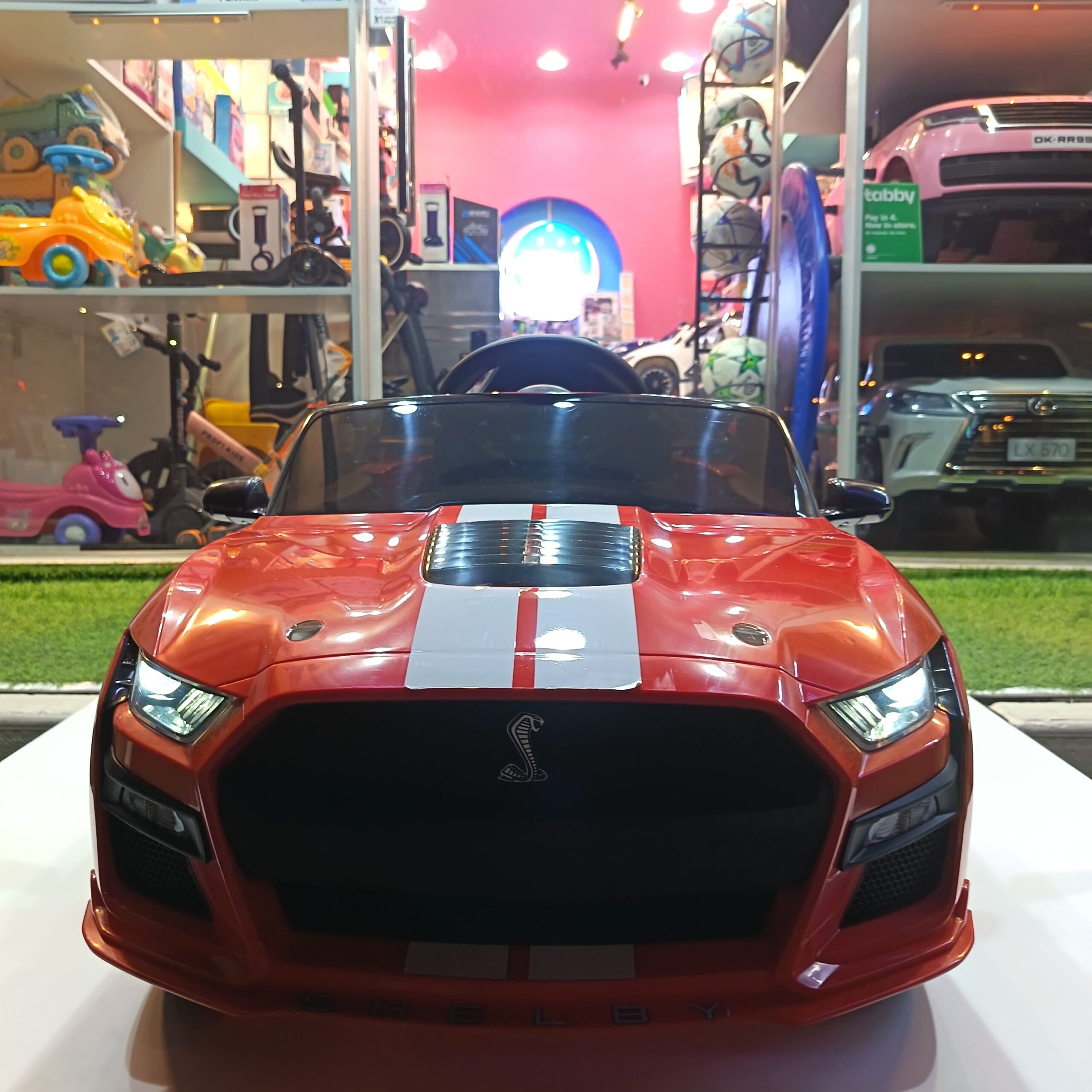 Ford Mustang Licensed Kids Ride-On Car - Red - Image 5