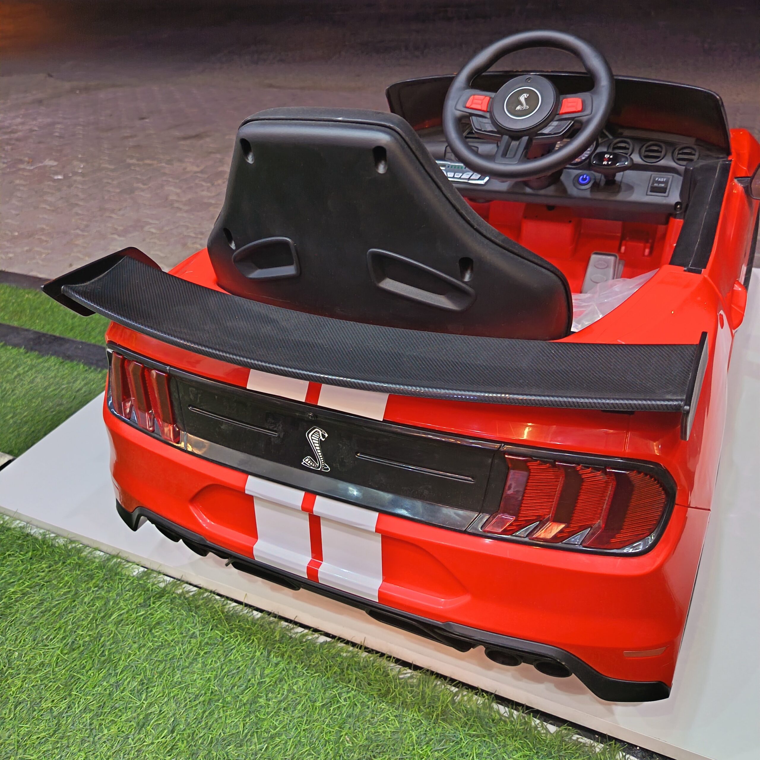 Ford Mustang Licensed Kids Ride-On Car - Red - Image 6