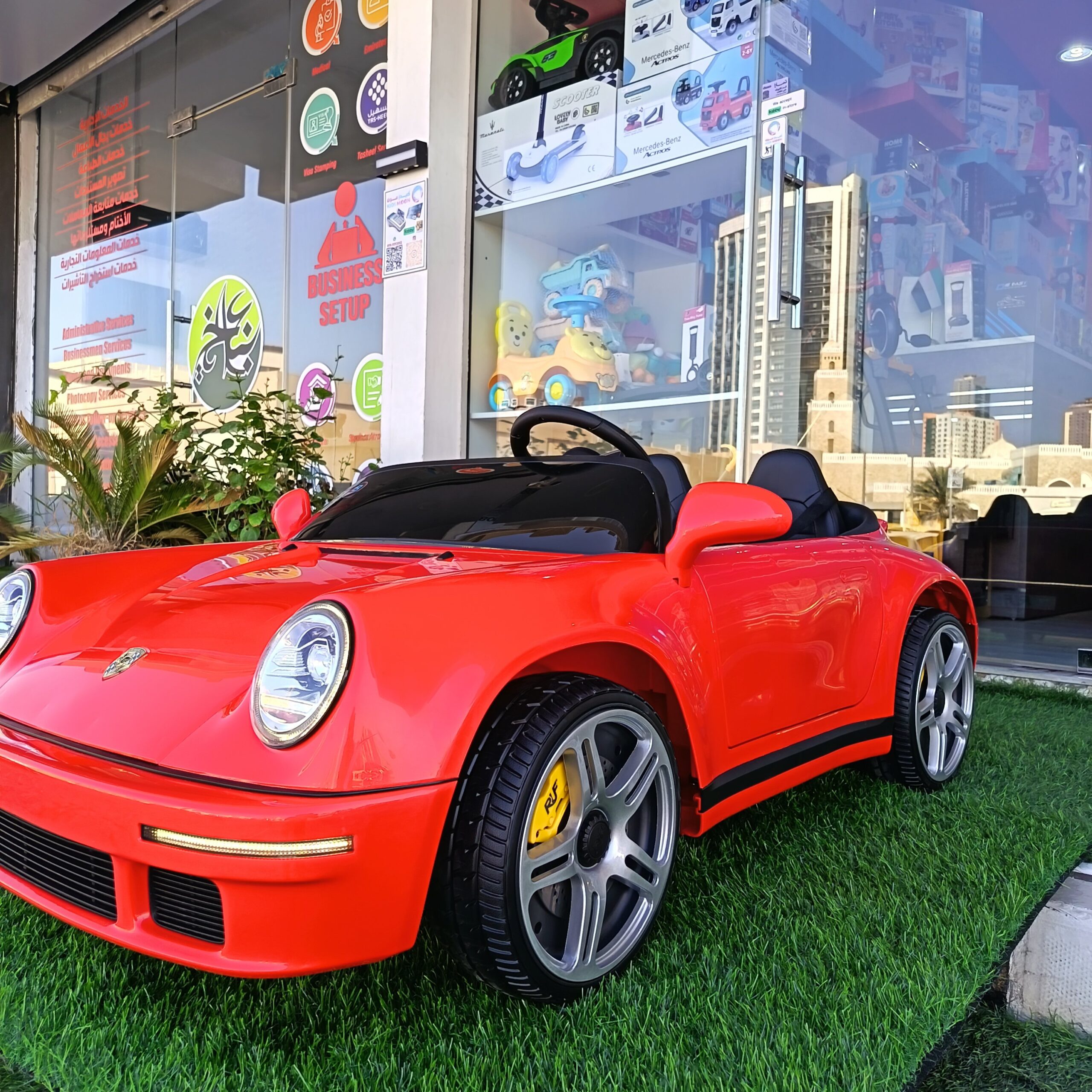 Porsche Electric Ride-On Car in Bright Red - Image 4